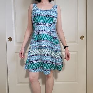 H&M Divided Tank Top Sleeveless Tribal Boho Skater Mini Dress